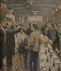 Mahlzeiten für die Arbeiter der Weltausstellung, 1900, Illustration aus 